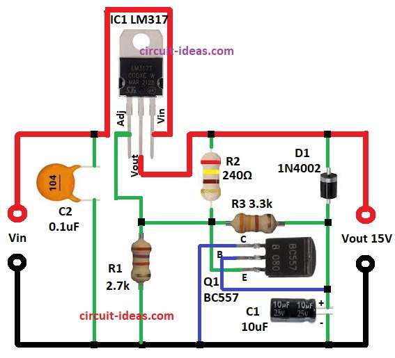Slow Voltage Rise Power Supply Circuit Diagram