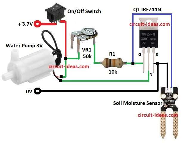 Simple DIY Automatic Plant Watering Circuit Diagram