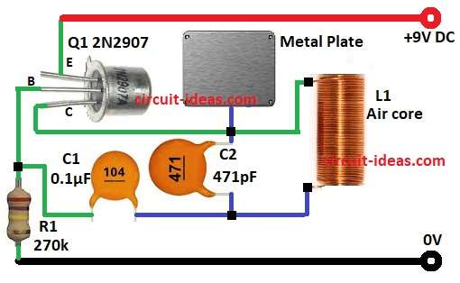 Single Transistor Theremin Oscillator Circuit Diagram