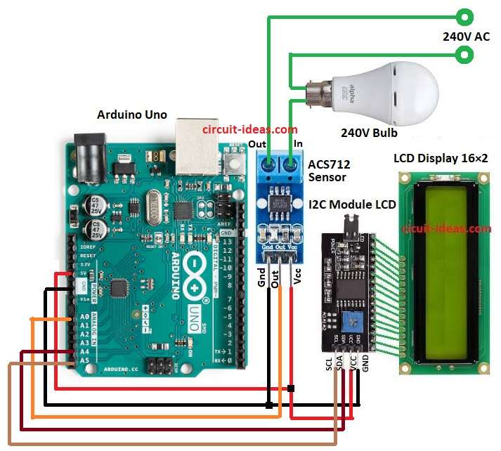 Smart Energy Meter Circuit Diagram with Arduino UNO