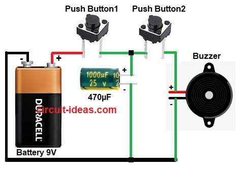 Chirping Sound Buzzer Circuit Diagram