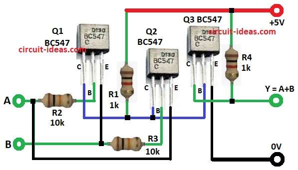 Logic XOR Gate Circuit Diagram with Transistors