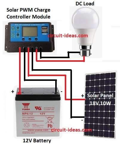Simple PWM Solar Charge Controller Circuit Diagram