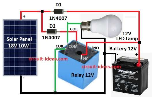 Simple Solar Light Circuit Diagram