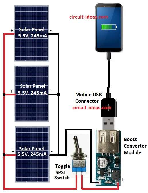 Simple Solar Mobile Charger Circuit Diagram