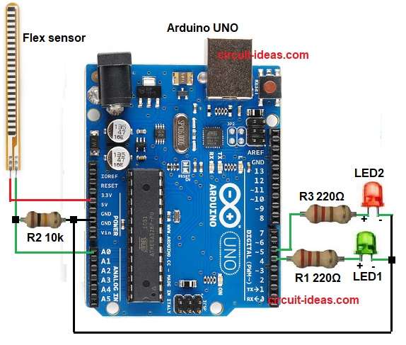 Arduino Flex Sensor Circuit Diagram