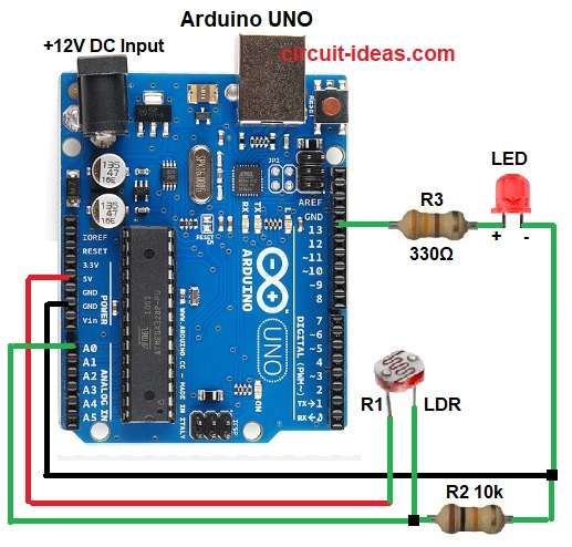 Automatic Street Light Circuit Diagram using Arduino