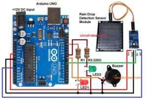 Rain Detector Circuit using Arduino - Circuit Ideas for You