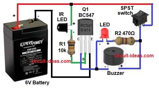 Simple Infrared Fire Alarm Circuit Diagram