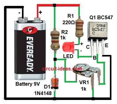 Temperature Controlled LED Circuit Diagram