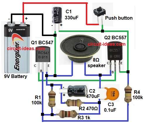 Natural Bird Sound Generator Circuit Diagram using Transistors