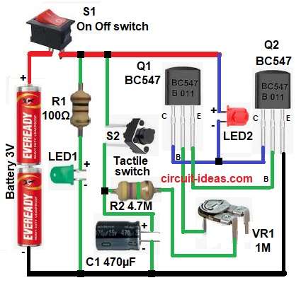30 Minute Delay Timer Circuit Diagram using Transistors