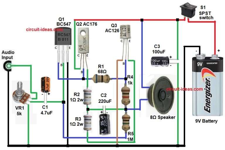 Transformerless Audio Amplifier Circuit using Germanium Transistor ...