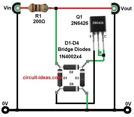 Simple Diode and Transistor Based Audio Limiter Circuit Diagram