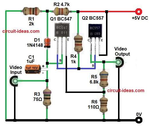 Transistor Based Video Amplifier Circuit Diagram